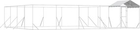 vidaXL Κλουβί Σκύλου Εξ. Χώρου με Οροφή Ασημί 10x8x2,5 μ. Γαλβ. Ατσάλι