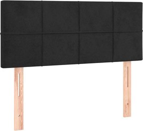 vidaXL Κρεβάτι Boxspring με Στρώμα Μαύρο 120x190 εκ. Βελούδινο