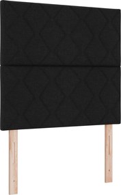 vidaXL Κρεβάτι box spring με στρώμα Μαύρο 90 x 190 cm Ύφασμα