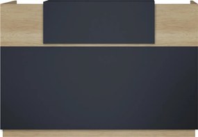 Γραφείο reception Lotus pakoworld σε χρώμα φυσικό - ανθρακί 180x70x110εκ