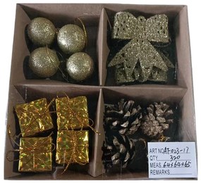 Σετ Χριστουγεννιάτικα στολίδια - 3cm - 16pcs - 023179