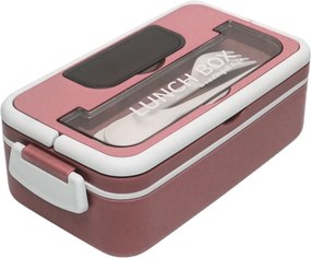 Πλαστικό Δοχείο Φαγητού 800ml με Μαχαιροπίρουνα - Ροζ