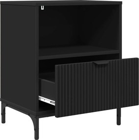 VidaXL Κομοδίνο 2 τεμ. Μαύρο 49 x 36 x 61 εκ Επεξεργασμένο ξύλο