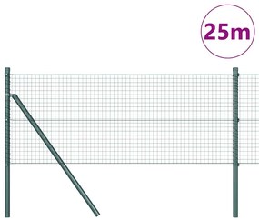 vidaXL Φράχτης με Στήλες. Πράσινο 0.6 x 25 μ Ατσάλι