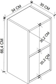 Κομοδίνο Vito Megapap χρώμα ανθρακί 34x30x66,4εκ.
