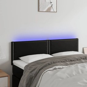 Κεφαλάρι Κρεβατιού LED Μαύρο 144x5x78/88 εκ. Συνθετ. Δέρμα 3121562