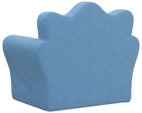 vidaXL Καναπές Παιδικός Μπλε από Μαλακό Βελουτέ Ύφασμα
