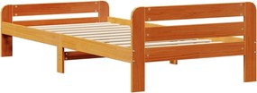vidaXL Σκελετός Κρεβ. Χωρίς Στρώμα Καφέ Κεριού 75x190 εκ Μασίφ Πεύκο