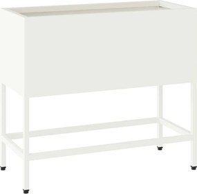 vidaXL Υψωμένη Γλάστρα Κήπου Λευκό 60 x 26 x 48 εκ Ατσάλι