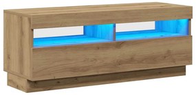 vidaXL Έπιπλο Τηλεόρασης LED Αρτισιανή Δρυς 100x35x40 εκ. Επεξ. Ξύλο