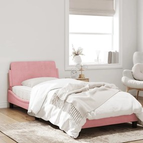 Πλαίσιο Κρεβατιού με Κεφαλάρι Ροζ 80x200 εκ. Βελούδινο - Ροζ