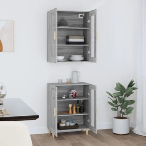 vidaXL Ντουλάπι Γκρι Sonoma 69,5 x 34 x 180 εκ. Επεξεργασμένο Ξύλο