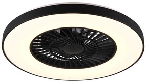 Ανεμιστήρας Οροφής Ø59cm Φωτισμός Led 39,6w 3000-6500K 3900lm Black Mat Trio Lighting Halmstadt R62672132