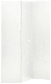 Διαχωριστικό Δωματίου με 3 Πάνελ Λευκό 120 x 180 εκ. από Ατσάλι - Λευκό