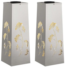 vidaXL Ηλιακό LED Φως Δρόμου 2 pcs Ασημί Ανοξείδωτο ατσάλι