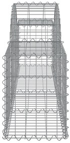 Συρματοκιβώτια Τοξωτά 10 τεμ. 200x30x40/60 εκ. Γαλβαν. Ατσάλι - Ασήμι