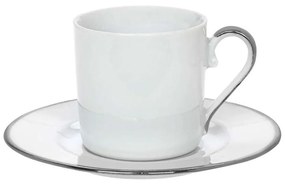 Φλυτζάνι Καφέ Elegance 24.001.17 P 120ml White-Platinum Cryspo Trio Porcelain