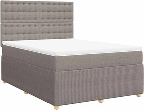 vidaXL Κρεβάτι Boxspring με Στρώμα Taupe 160x200 εκ. Υφασμάτινο