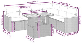 vidaXL Σαλόνι Κήπου Σετ 7 τεμ. Μπεζ Συνθετικό Ρατάν με Μαξιλάρια