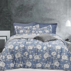 Παπλωματοθήκη Prestige 1661 (Σετ 3τμχ) Denim Das Home Υπέρδιπλο 220x240cm 100% Βαμβακοσατέν