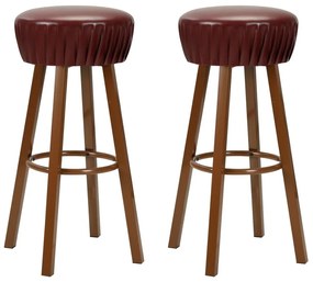 Καρέκλες Μπαρ 2 τεμ. Καφέ από Συνθετικό Δέρμα - Καφέ