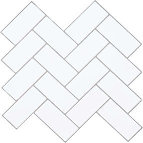 vidaXL Πλακάκι ψαροκόκαλο 50 τεμ. Λευκό Γκρι 30 x 30 cm