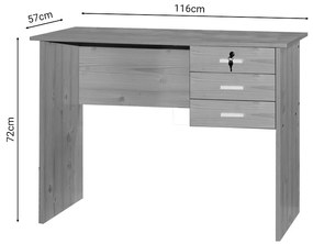 Γραφείο εργασίας-συρταριέρα Sophia  sonoma 116x57x72εκ Model: 249-000012