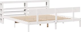 vidaXL Σκελετός Κρεβ. Χωρίς Στρώμα Λευκό 180x200 εκ Μασίφ Πεύκο