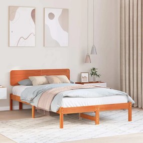 vidaXL Σκελετός Κρεβατιού Κερωτό καφέ 120 x 190 cm Μασίφ ξύλο πεύκου