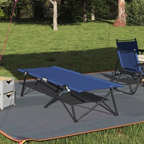 vidaXL Folding Sun Bed with Carry Bag Μπλε 600D Oxford Fabric