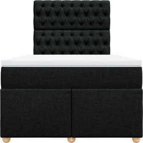 vidaXL Κρεβάτι Boxspring με Στρώμα Μαύρο 120x200 εκ. Υφασμάτινο