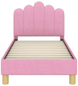 vidaXL Κρεβατική βάση για παιδιά με προσκέφαλο Ροζ 70 x 140 cm ύφασμα