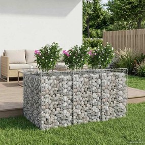 vidaXL Ανασηκωμένο κρεβάτι gabion 2 pcs Ασημί