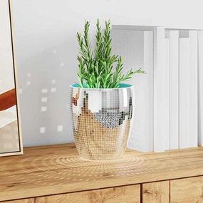 vidaXL Μωσαϊκό Καθρέπτη Γεωμετρικό 12 pcs Ασημί 100 x 4 εκ. Γυαλί
