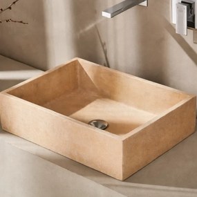 Tema Rock Beige 52x38 - Επιτραπέζιος Νιπτήρας με Υφή Πέτρας