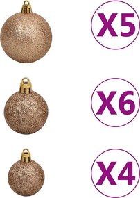 vidaXL Χριστ. Δέντρο Προφωτισμένο Τεχνητό Μπάλες 65εκ