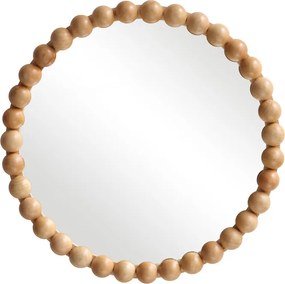 Καθρέπτης Specio pakoworld ξύλο σε φυσική απόχρωση Φ60x4.5εκ