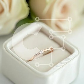 Σετ των 2 Intra Συλλεκτικό Ξύλινο Παζλ Plywood 4mm - Κομψό ροζ χρυσό δαχτυλίδι με διαμάντι Σε Ξύλινο Κουτί - Διαστάσεις: 10x10 cm – 25 κομμάτια