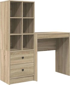 vidaXL Γραφείο με συρτάρι με ράφι με αποθήκευση 2 pcs Δρύς Sonoma