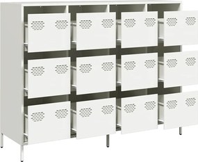 vidaXL Sideboard Λευκό 135x39x103,5 cm Ατσάλι ψυχρής έλασης