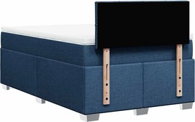 vidaXL Κρεβάτι Boxspring με Στρώμα Μπλε 120x190 εκ. Υφασμάτινο