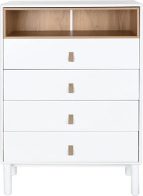 Σιφονιέρα Home ESPRIT Λευκό Φυσικό πολυπροπυλένιο Ξύλο MDF 80 x 40 x 117 cm