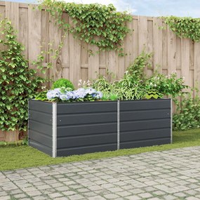 vidaXL Γλάστρα Ανθρακί 195 x 100 x 75 εκ Επικαλυμμένος Χάλυβας
