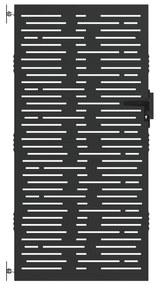 vidaXL Πύλη Κήπου Μαύρο 105 x 175 cm Ατσάλι με Επικάλυψη Πούδρας