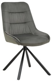 Chair Wori dark grey velvet-metal black leg 48x56x82cm 48x56x82 εκ.