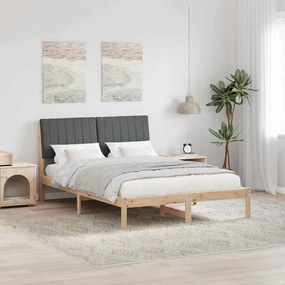 Σκελετός Κρεβατιού με κεφαλάρι Σκούρο Γκρι 140 x 190 cm