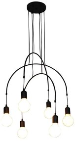 Φωτιστικό Οροφής Κρεμαστό HL-3527-6 77-3823 Everdina Black  Homelighting Metal