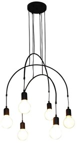 Φωτιστικό Οροφής Κρεμαστό HL-3527-6 77-3823 Everdina Black  Homelighting Μέταλλο