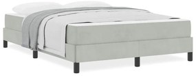 vidaXL Κρεβάτι box spring με στρώμα Ανοιχτό γκρι 160 x 200 cm Βελούδο