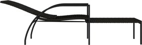 vidaXL Ξαπλώστρες 2 τεμ. Καφέ από Ρατάν Πολυαιθυλενίου με Υποπόδιο